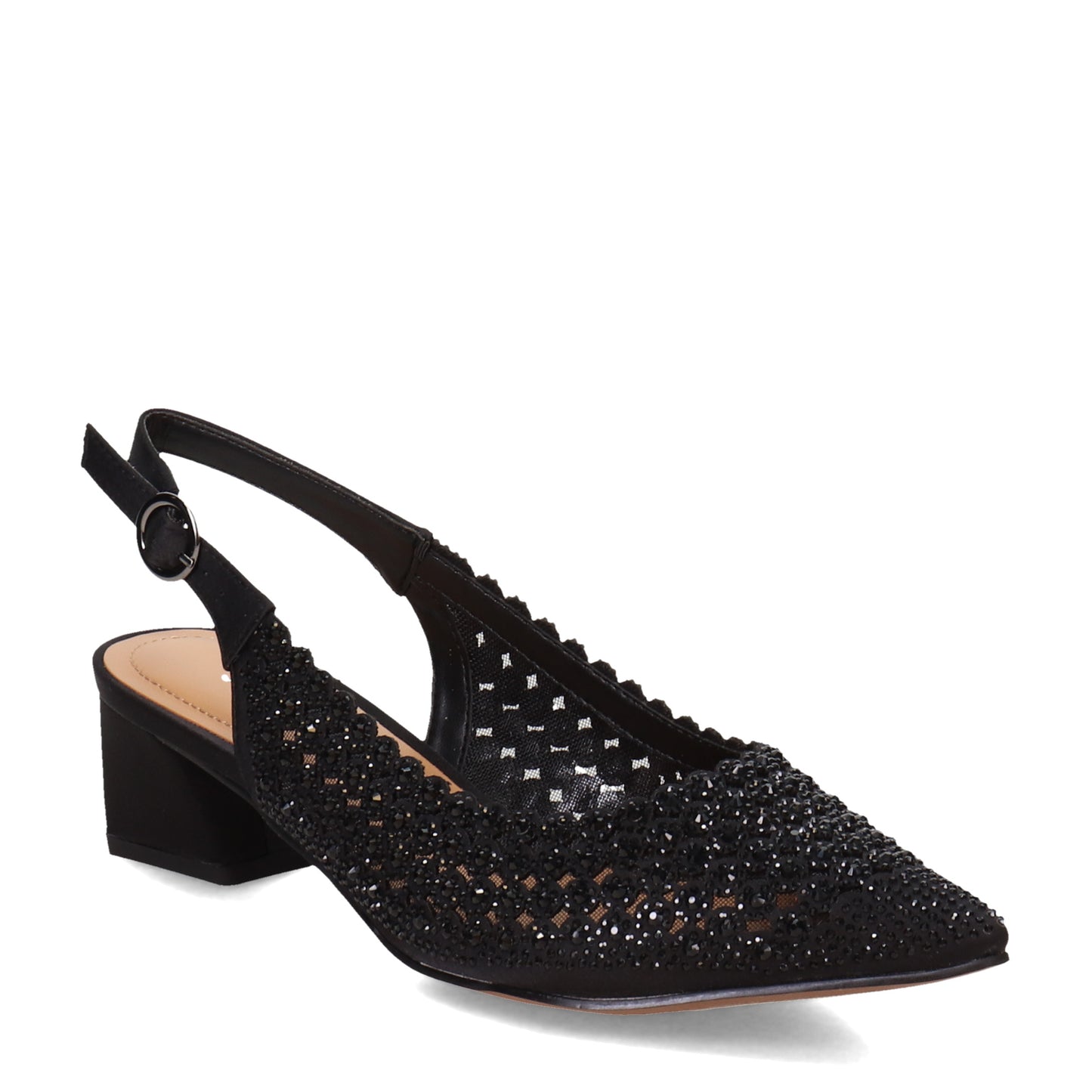 Peltz Shoes Women's J Renee Pranil Pump Black Satin PRANIL-SABLK