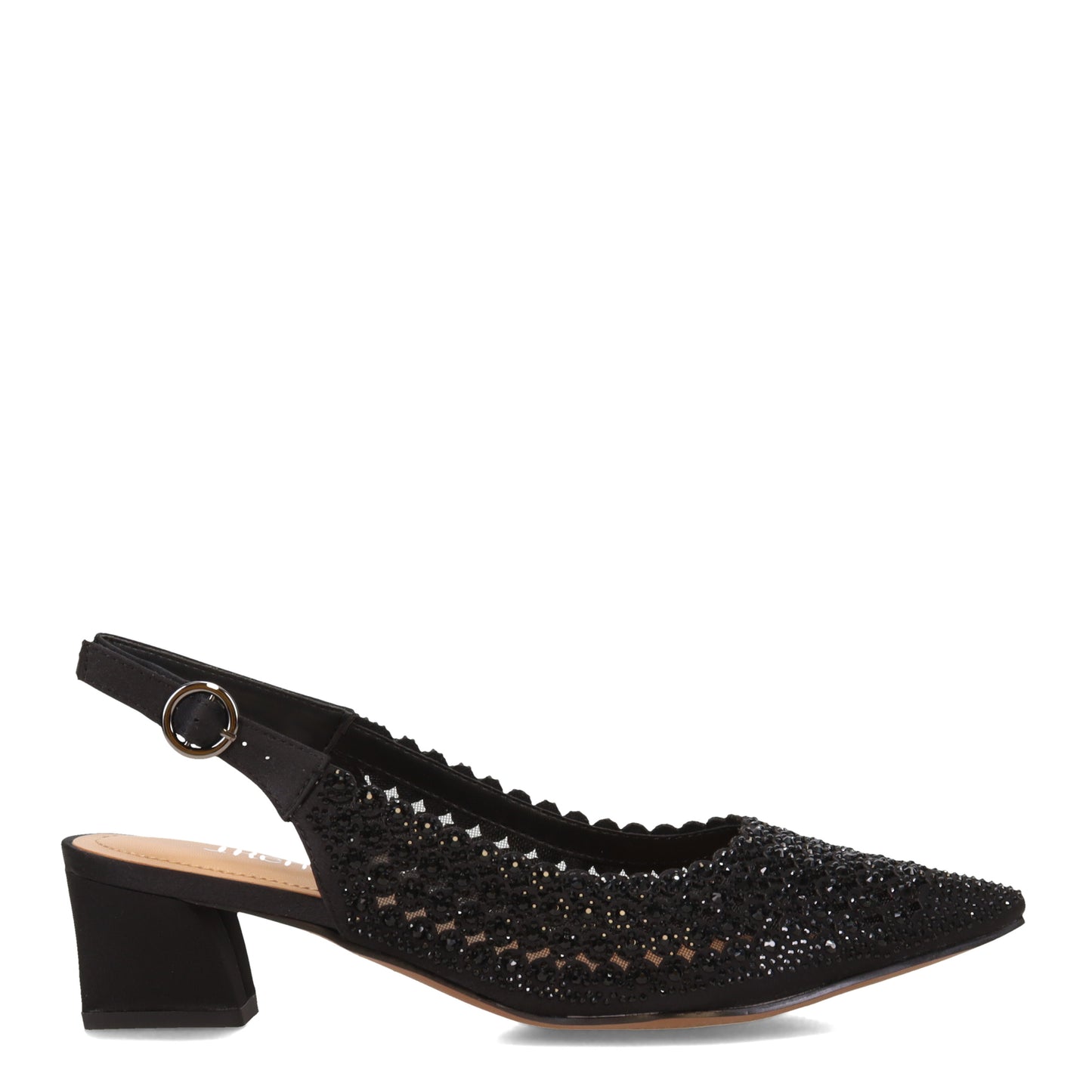 Peltz Shoes Women's J Renee Pranil Pump Black Satin PRANIL-SABLK