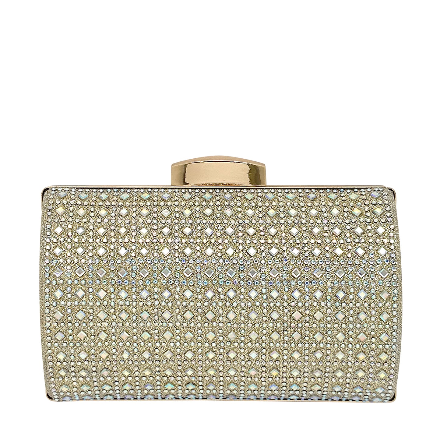 Peltz Shoes Women's La Regale Crystal Lattice Minaudiere GOLD RL40856-GOLD
