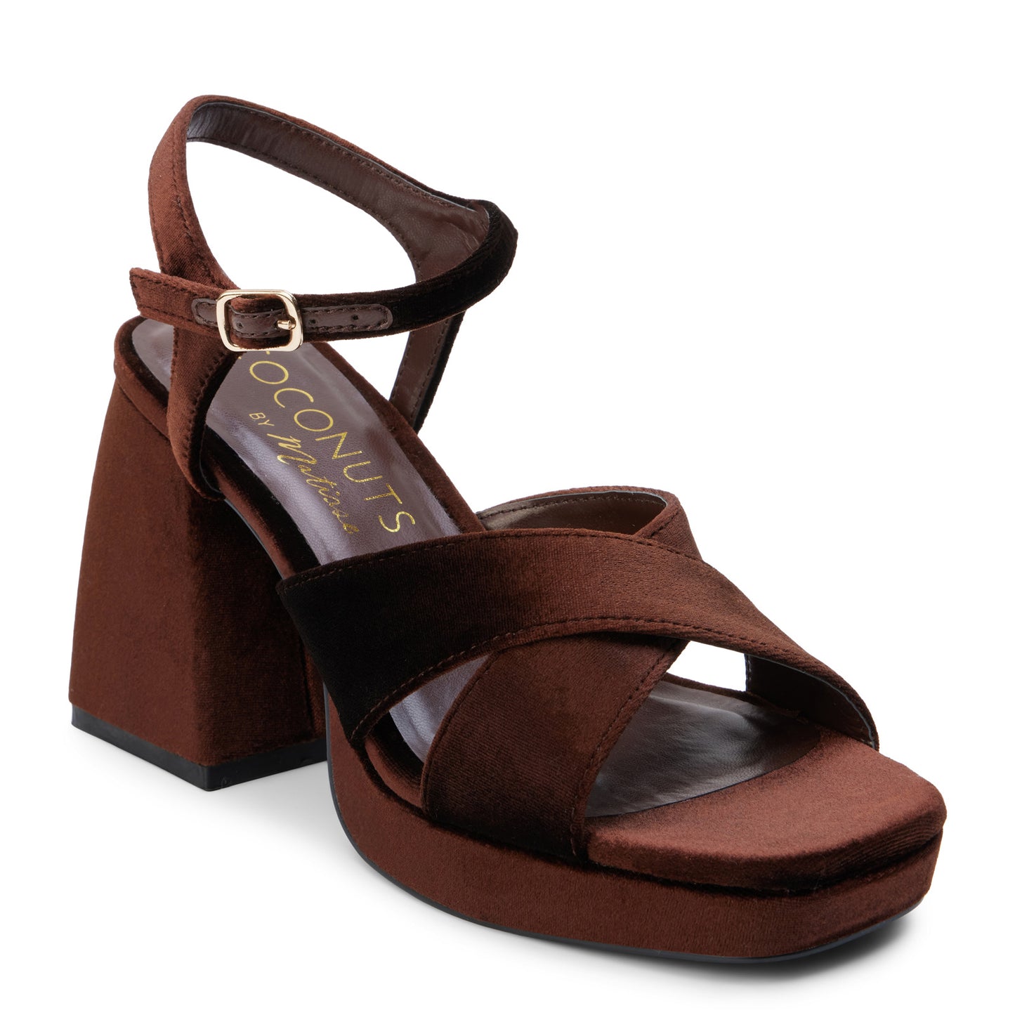 Peltz Shoes Women's Coconuts by Matisse Robin Sandal CHOCOLATE VELVET ROBIN CHOCOLATE VELVET