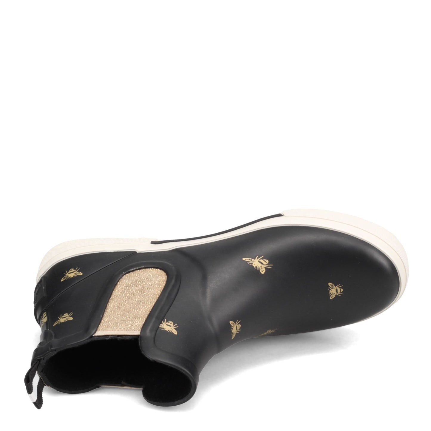 Peltz Shoes Women's Joules Rainwell Rain Boot BLACK RAINWELL-GOLDBE