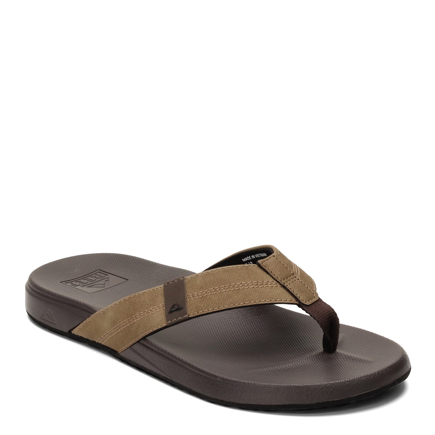 Peltz Shoes Men's Reef Cushion Bounce Thong Sandal Brown/Tan RF0A3FDI-BTN