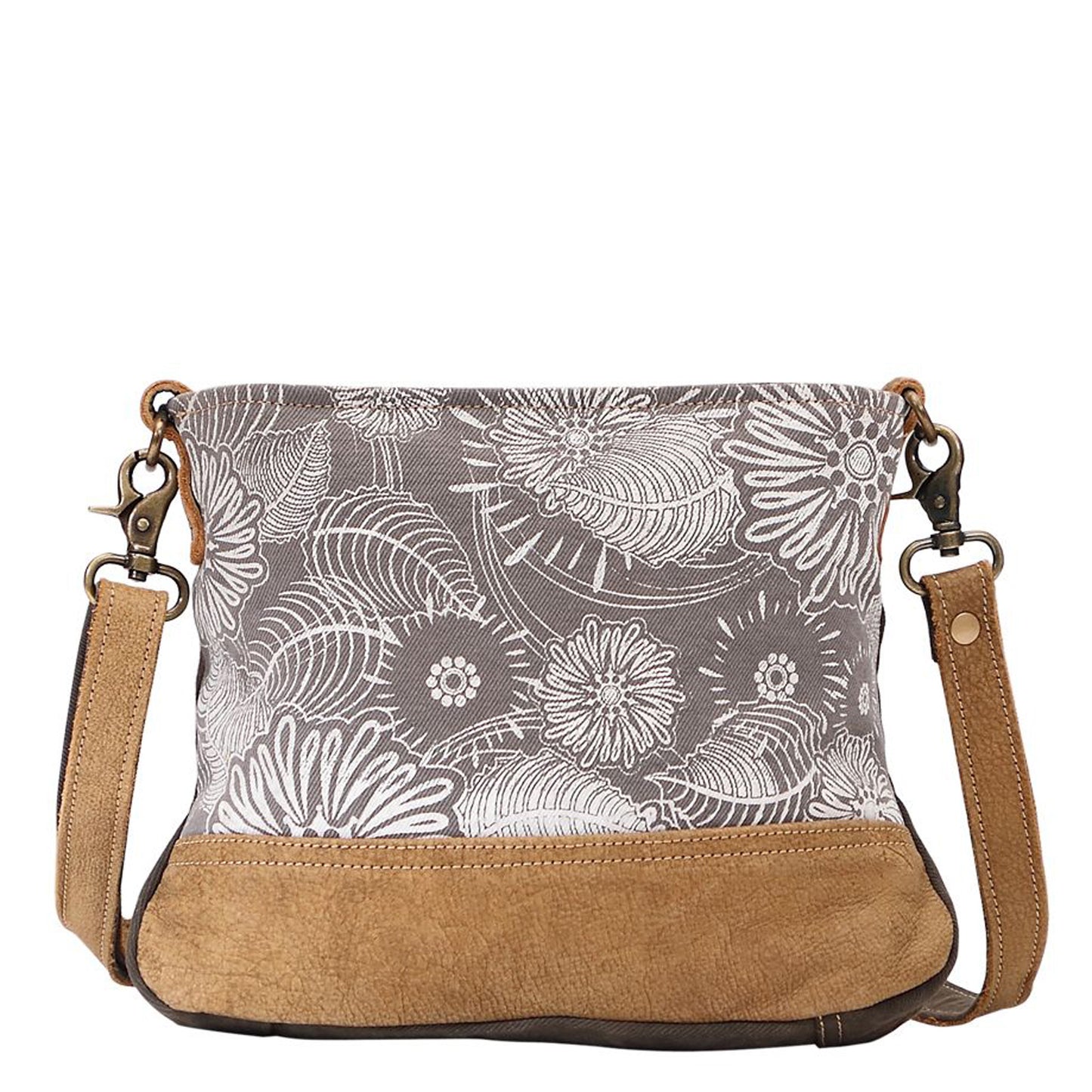 Peltz Shoes Myra Bag Saplings Shoulder Bag GREY TAN S-1469