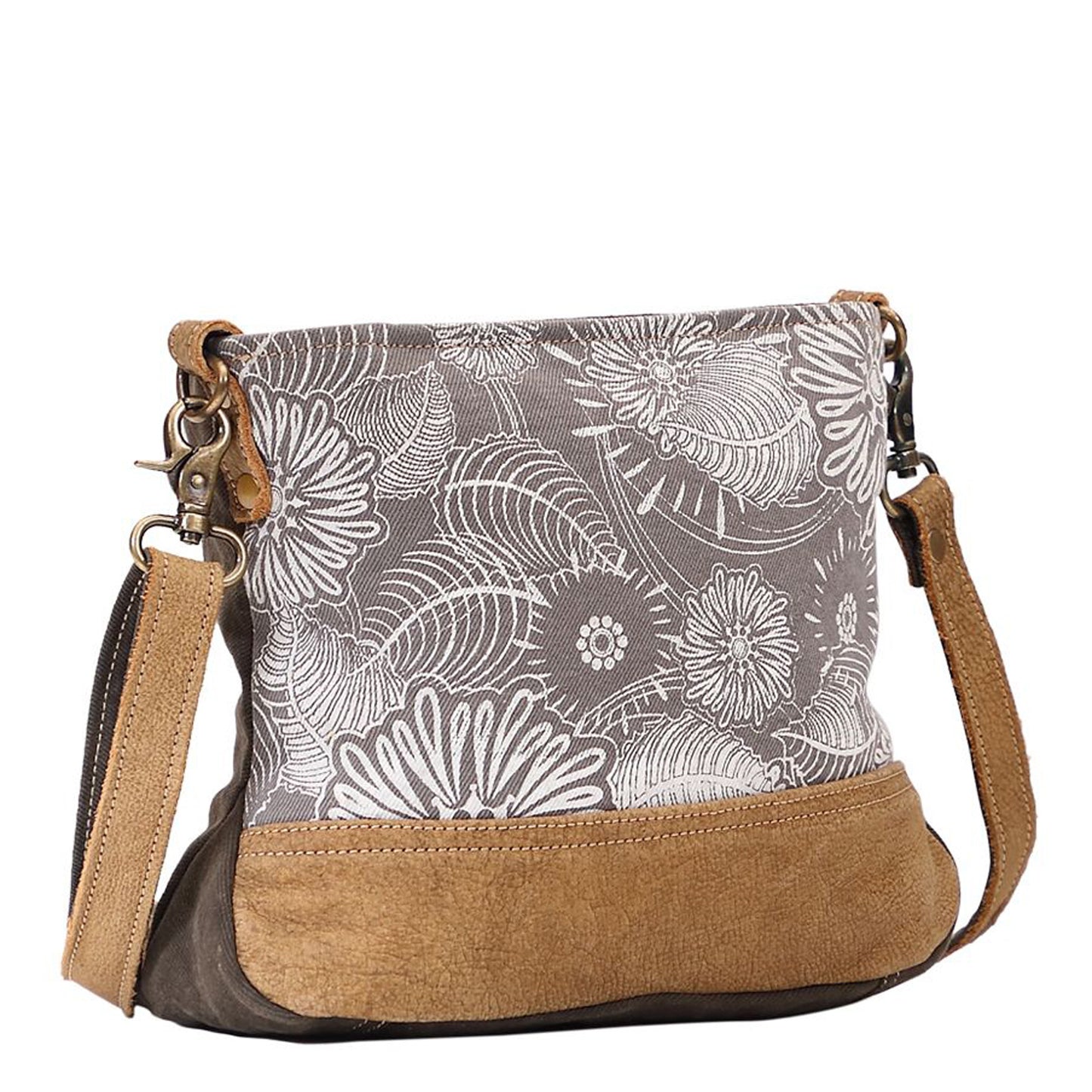 Peltz Shoes Myra Bag Saplings Shoulder Bag GREY TAN S-1469