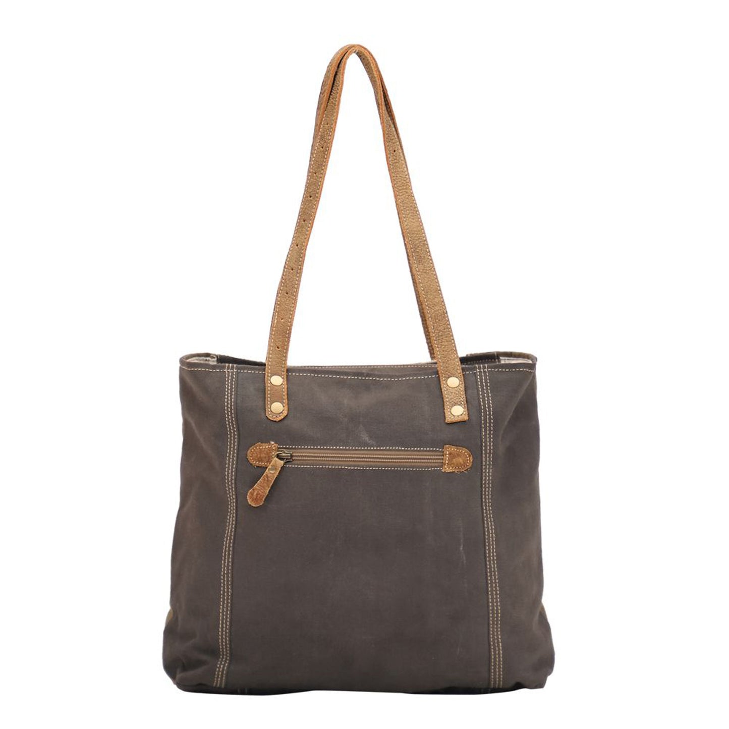 Peltz Shoes Myra Bag Unique Key Tote Bag GREY BEIGE S-1522