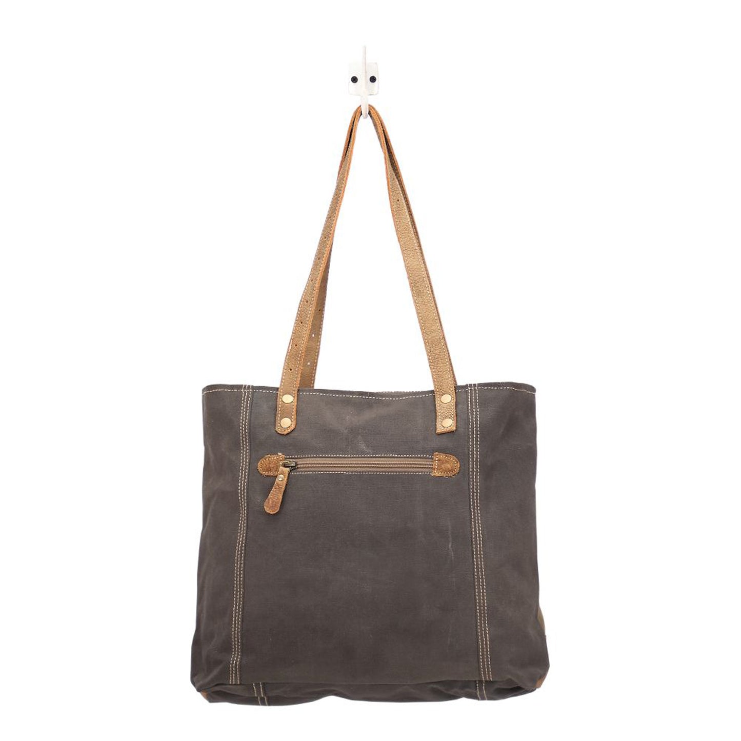 Peltz Shoes Myra Bag Unique Key Tote Bag GREY BEIGE S-1522