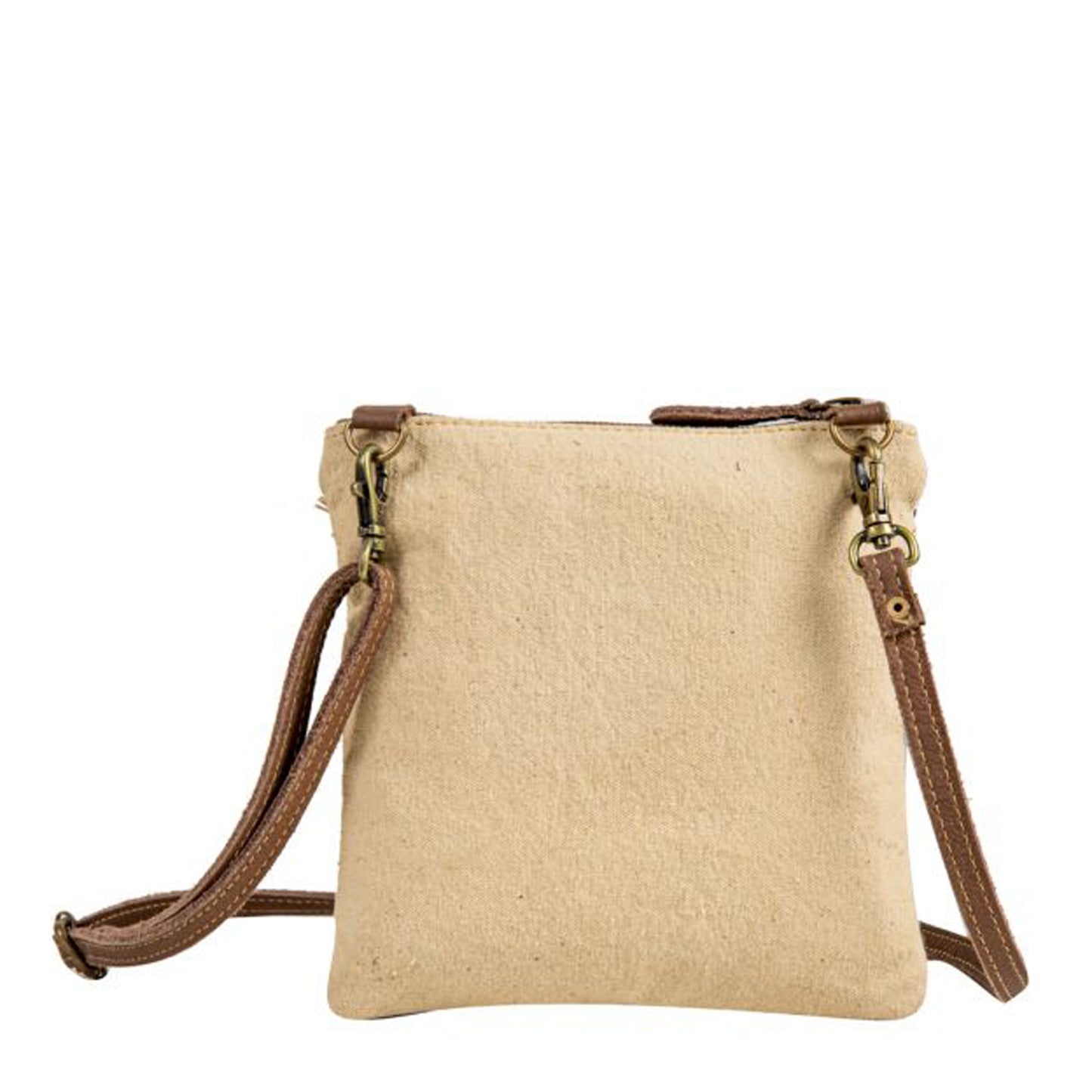 Peltz Shoes Myra Bag World Travels Small Crossbody Grey/Cream S-7888
