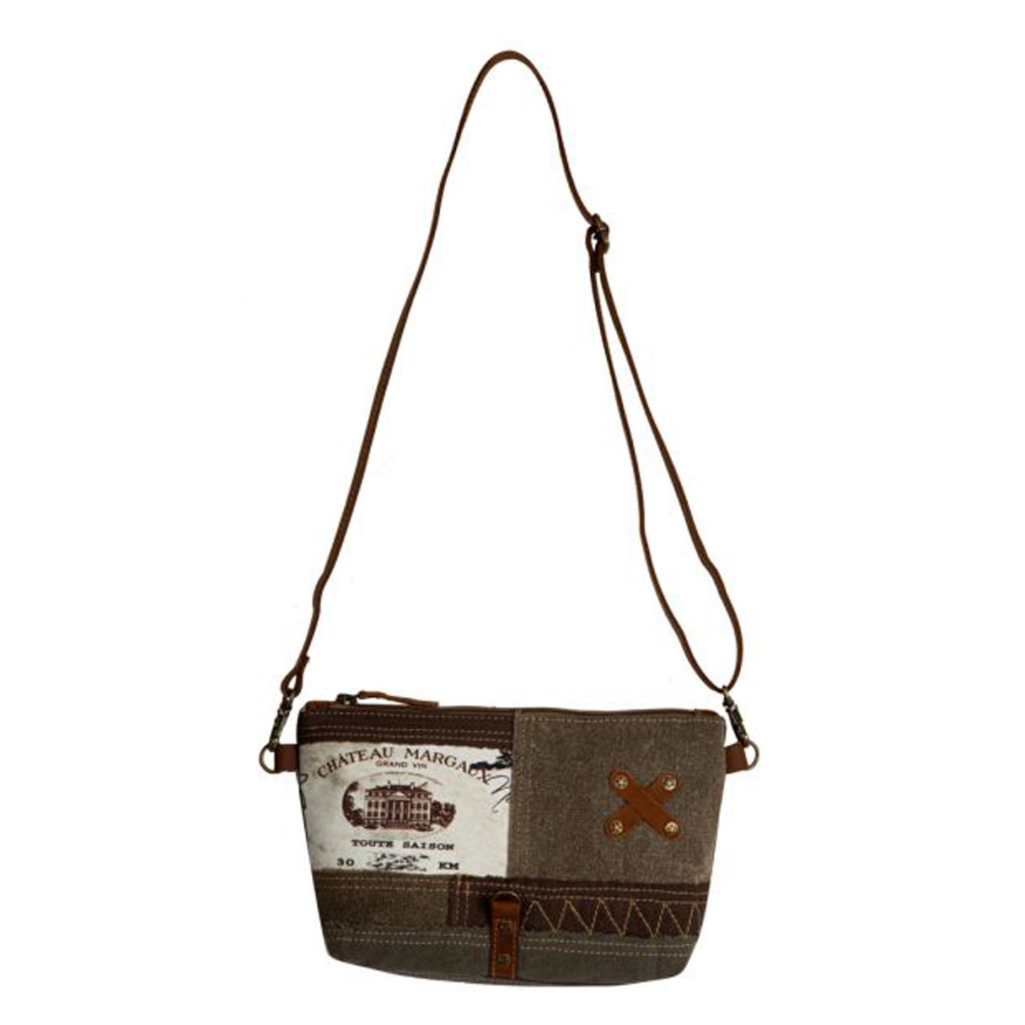 Peltz Shoes Myra Bag Francais Pathway Small Crossbody Bag Brown S-7899