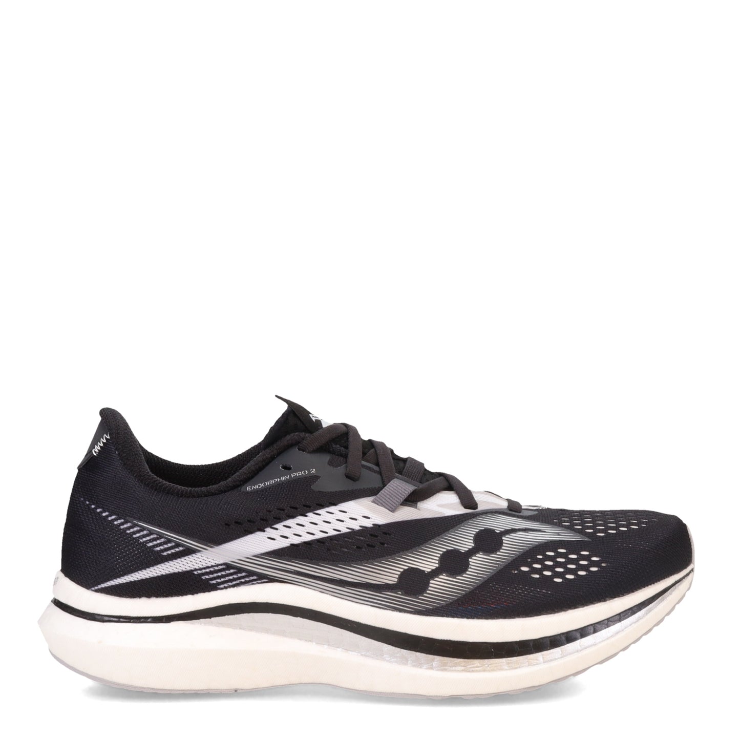 Peltz Shoes Men's Saucony Endorphin Pro 2 Running Shoe BLACK WHITE S20687-10