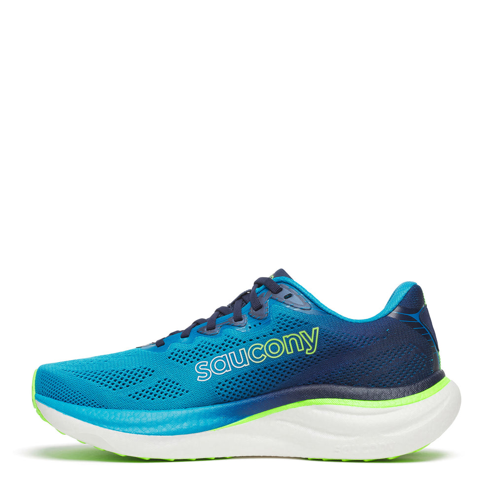 Saucony PowerRun Mens Sz 9.5 Blue Running Shoes Sneakers Athletic Leather Trim Saucony Men main image 3