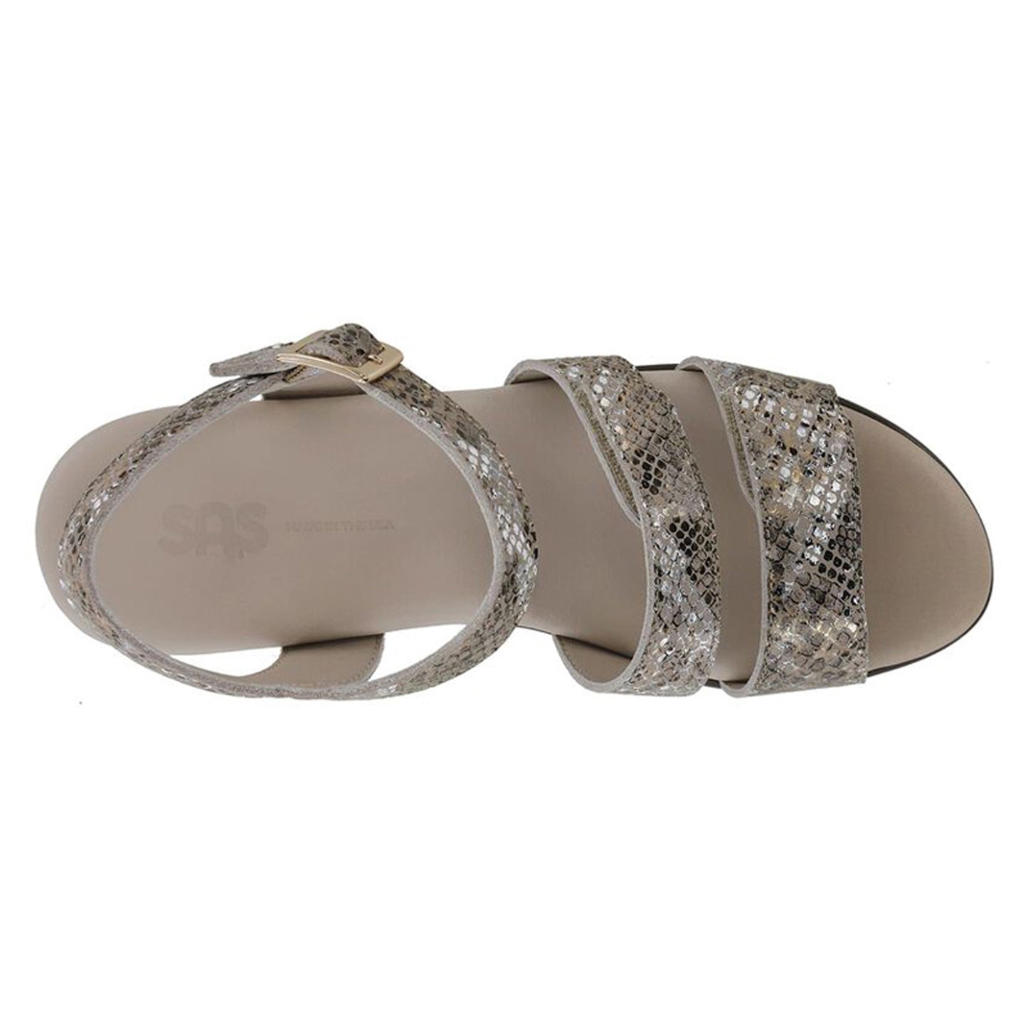 Peltz Shoes Women's SAS Savanna Sandal GOLD SNAKE SAVANNA GOLD