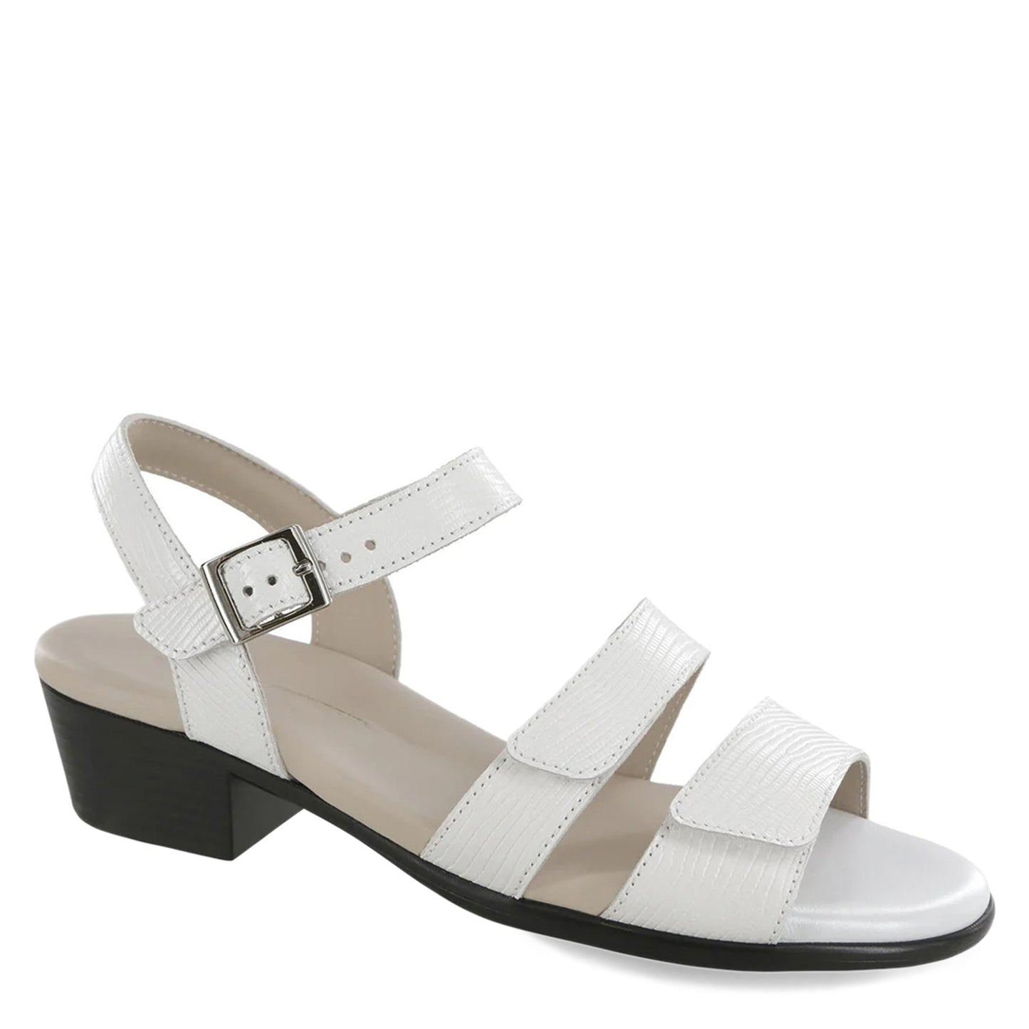 Peltz Shoes Women???s SAS Savanna Sandal WHITE LIZARD PRINT SAVANNA WHITE