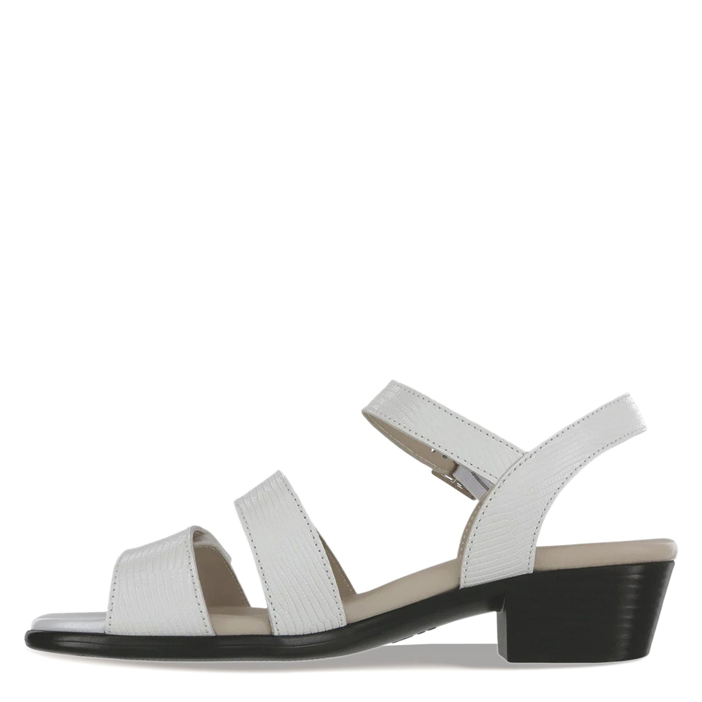 Peltz Shoes Women???s SAS Savanna Sandal WHITE LIZARD PRINT SAVANNA WHITE