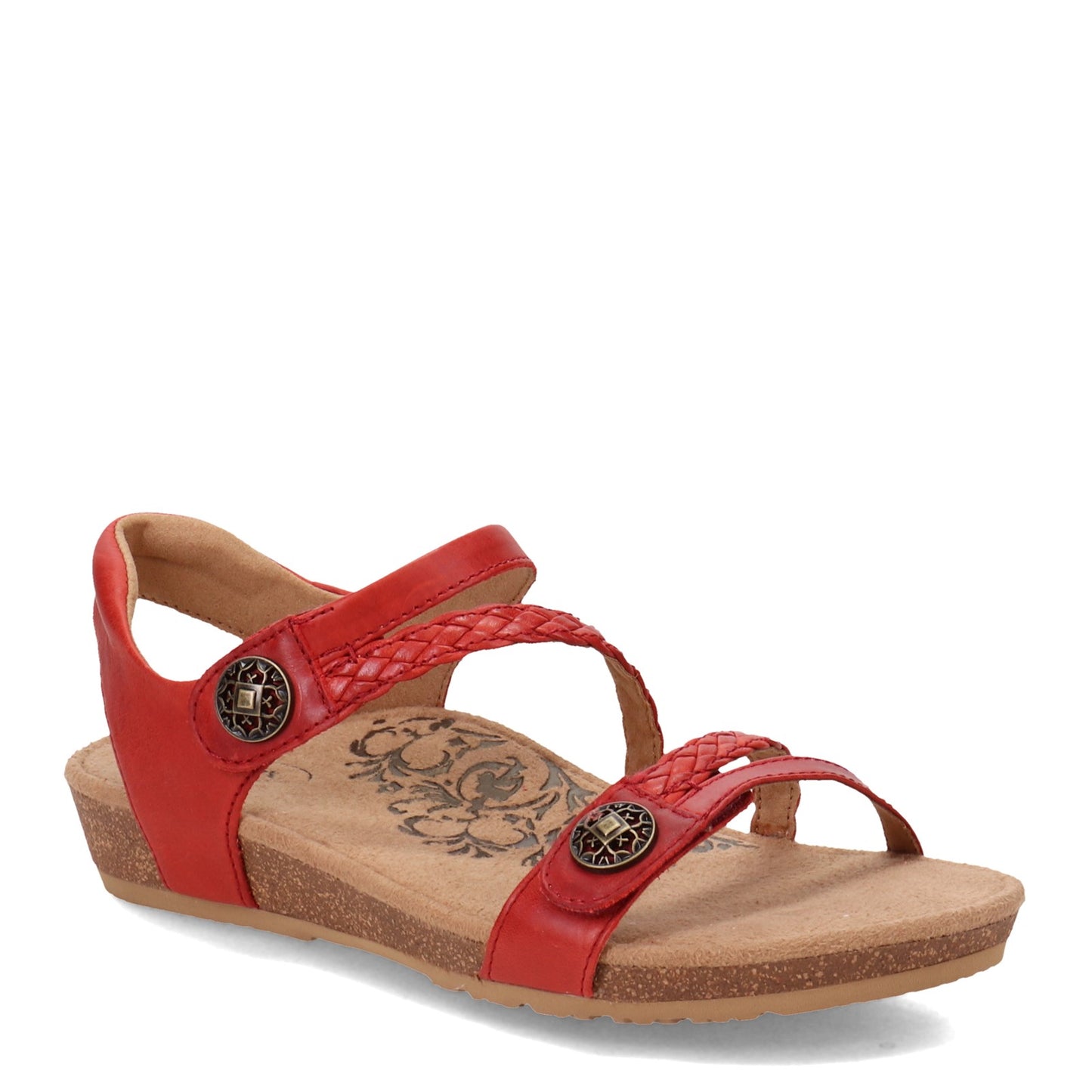 Peltz Shoes Women's Aetrex Jillian Sandal RED SC368