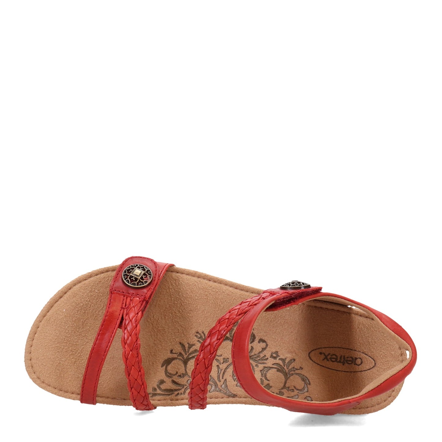 Peltz Shoes Women's Aetrex Jillian Sandal RED SC368
