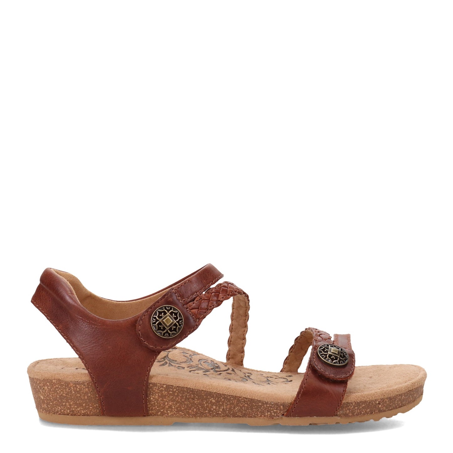 Peltz Shoes Women's Aetrex Jillian Sandal WALNUT SC441