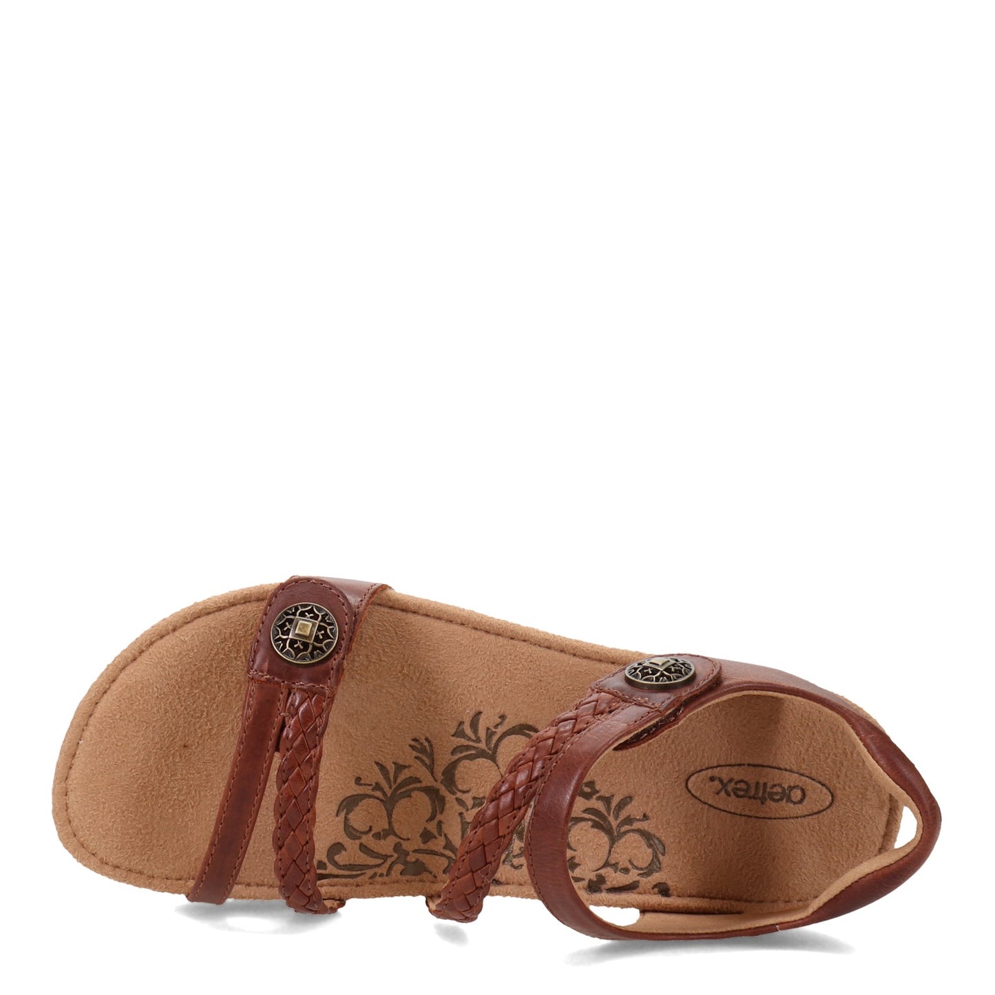 Peltz Shoes Women's Aetrex Jillian Sandal WALNUT SC441