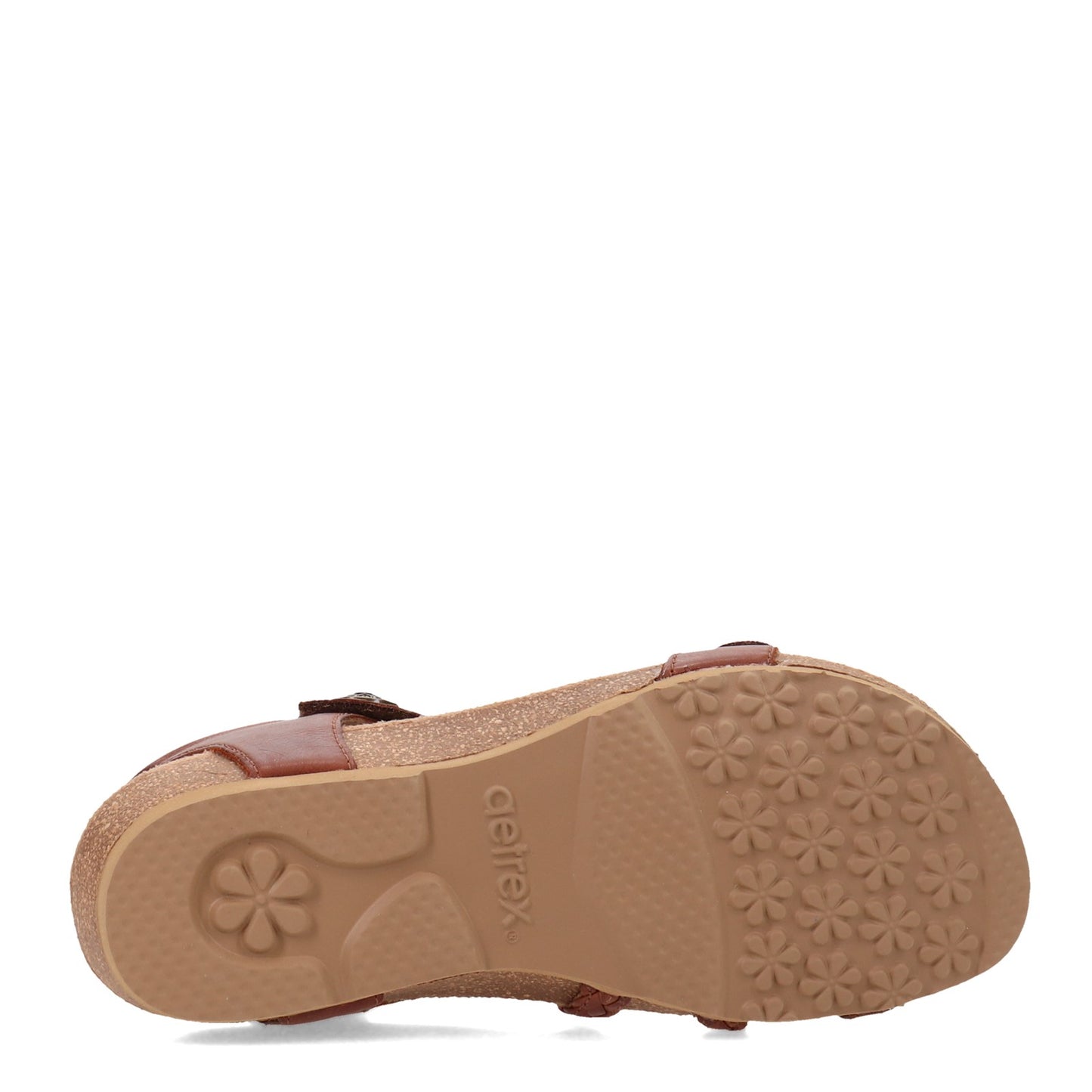Peltz Shoes Women's Aetrex Jillian Sandal WALNUT SC441