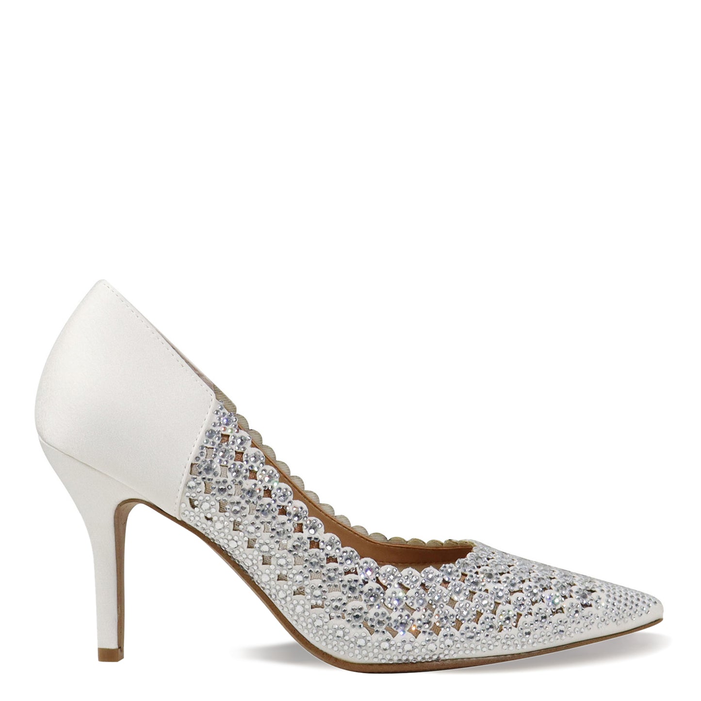 Peltz Shoes Women's J Renee Sesily Pump White Satin SESILY-SAWHT