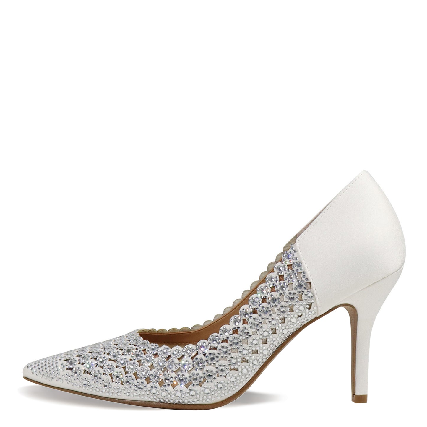 Peltz Shoes Women's J Renee Sesily Pump White Satin SESILY-SAWHT