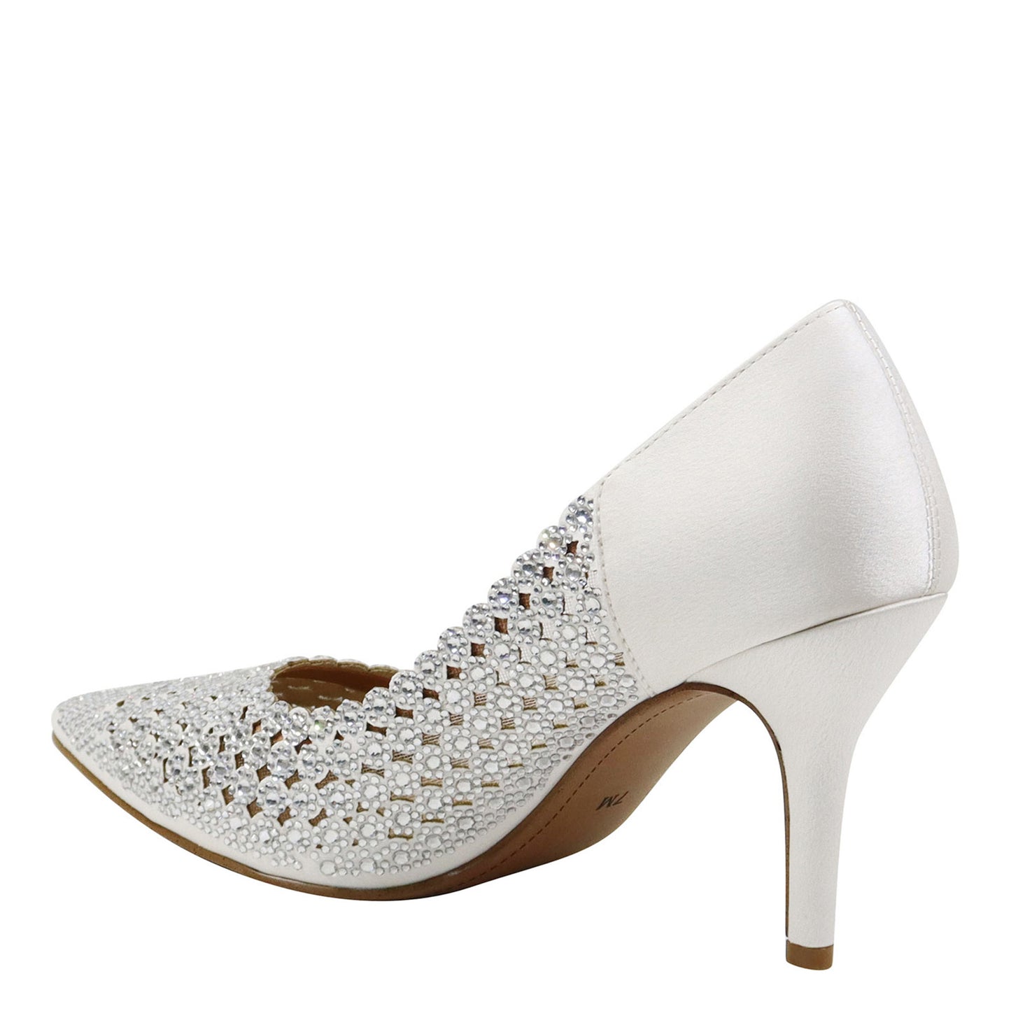 Peltz Shoes Women's J Renee Sesily Pump White Satin SESILY-SAWHT