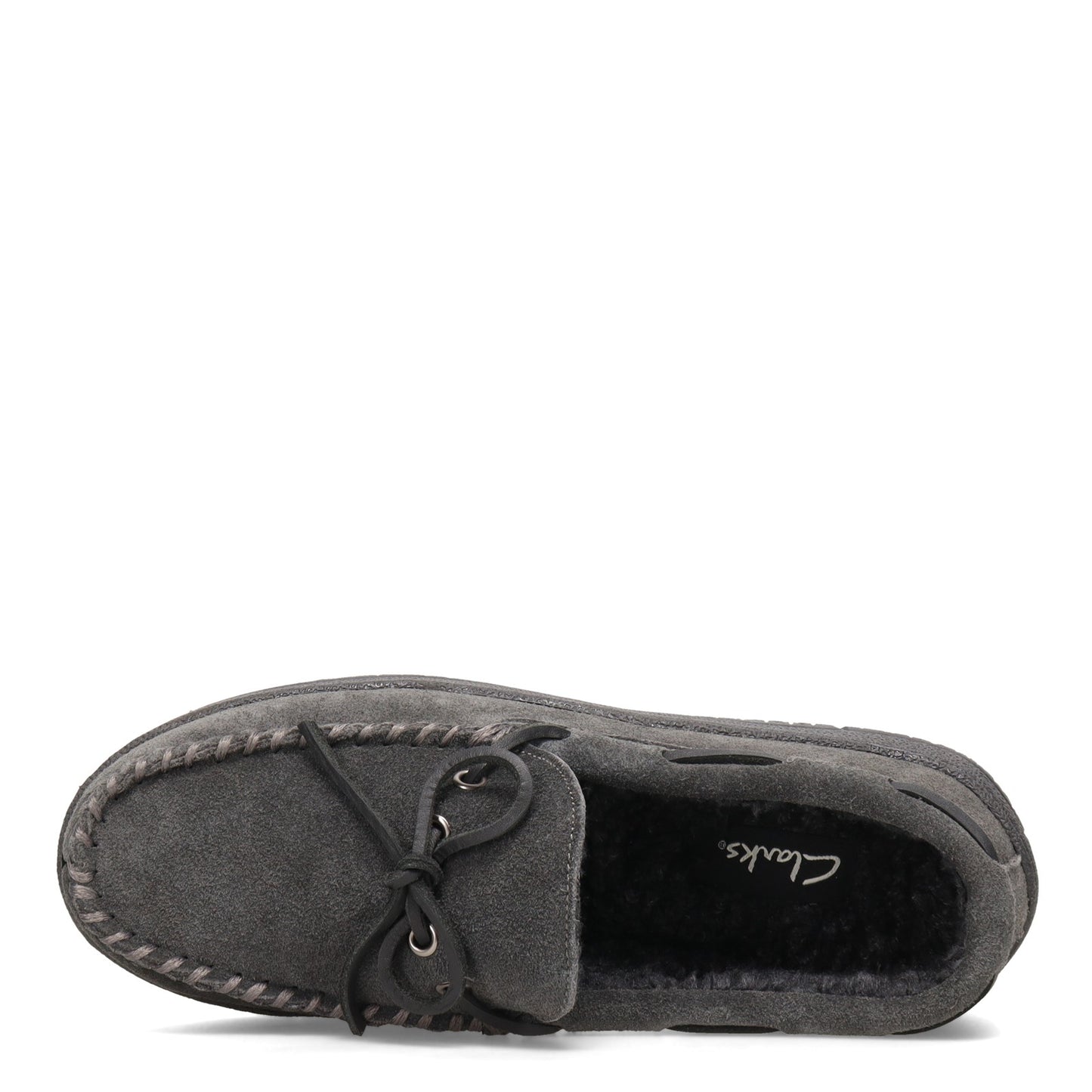 Peltz Shoes Men's Clarks Moc Slipper GRAY SH20595Z-920