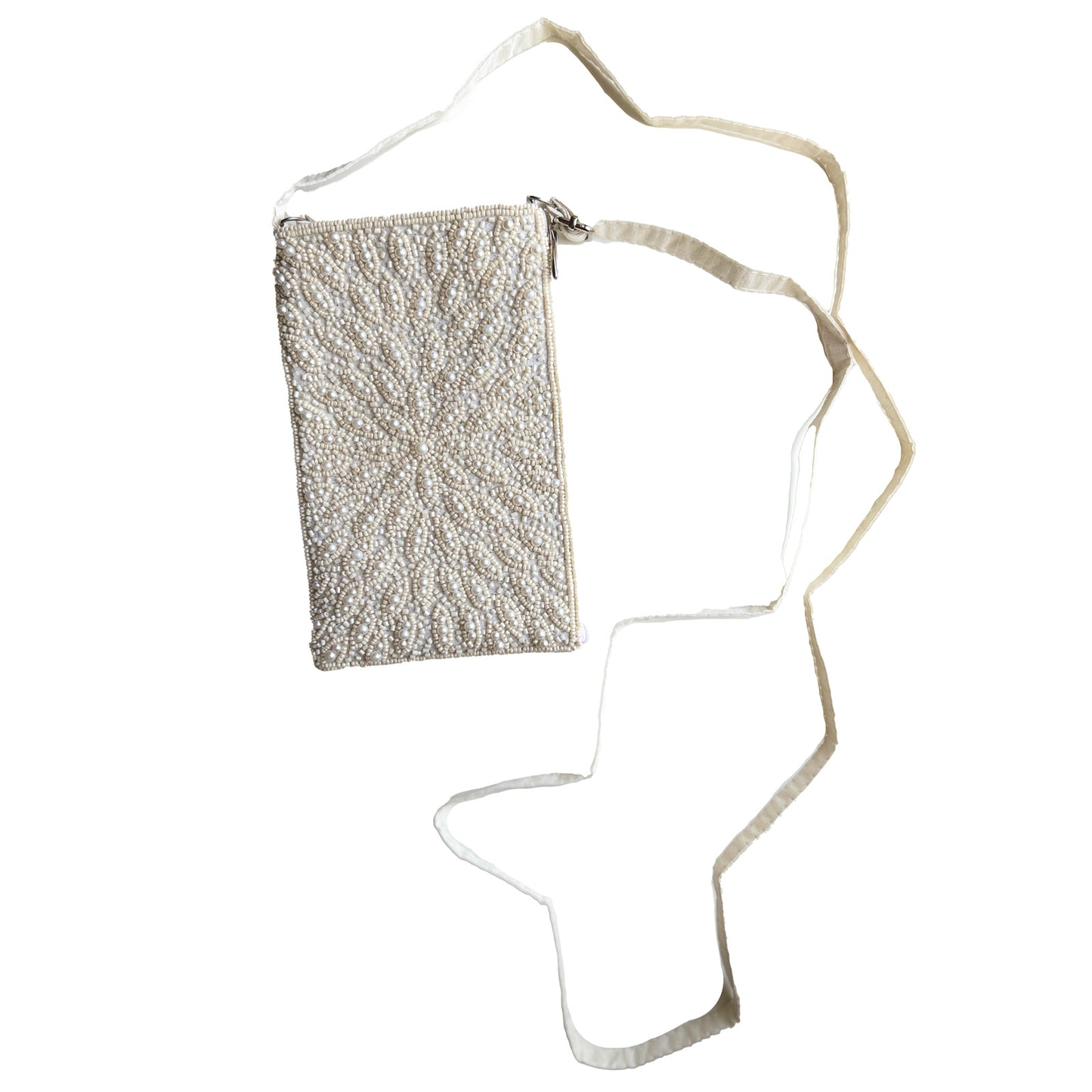 Peltz Shoes Bamboo Trading Company Club Bag Pearl Floral Ivory SHB394