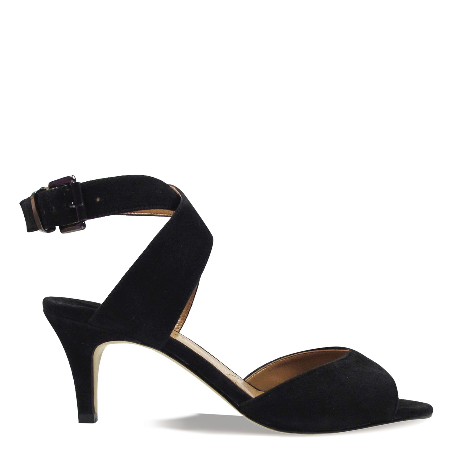 Peltz Shoes Women's J Renee Soncino Sandal Black Suede SONCIN-SUBLK