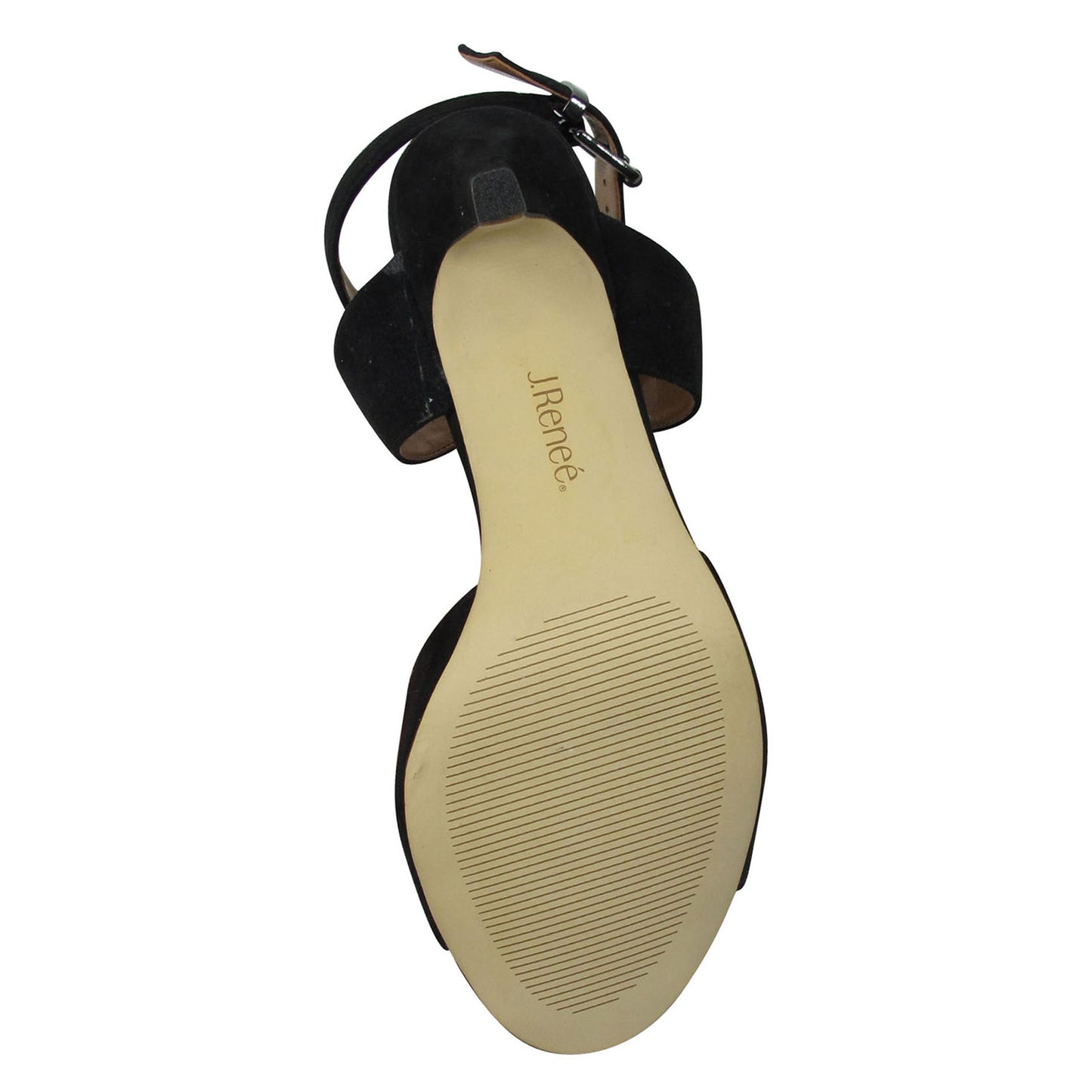 Peltz Shoes Women's J Renee Soncino Sandal Black Suede SONCIN-SUBLK