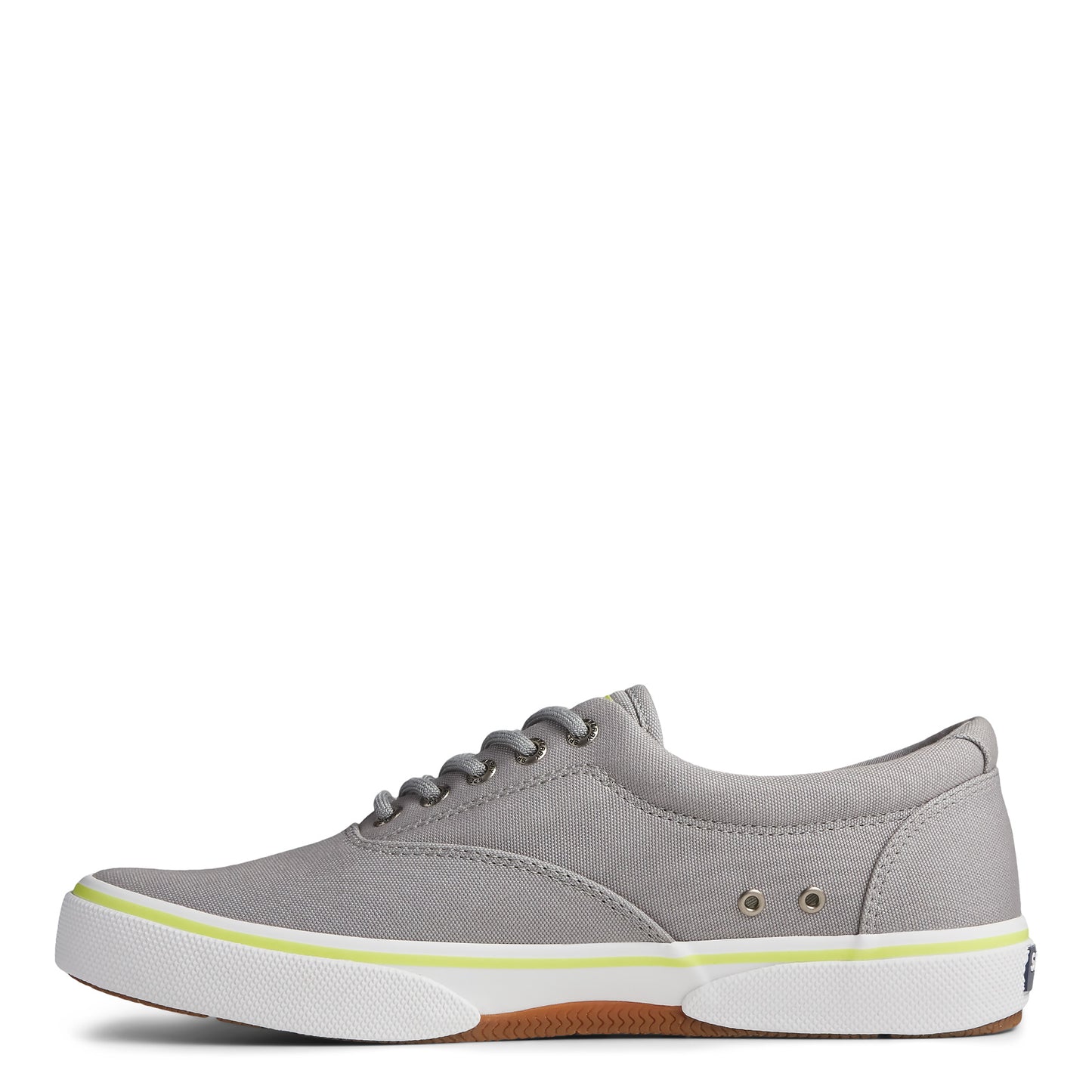 Peltz Shoes Men's Sperry Halyard CVO Sneaker NEON GREY YELLOW STS23042