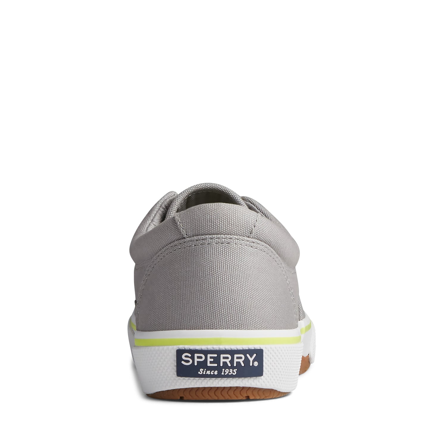Peltz Shoes Men's Sperry Halyard CVO Sneaker NEON GREY YELLOW STS23042
