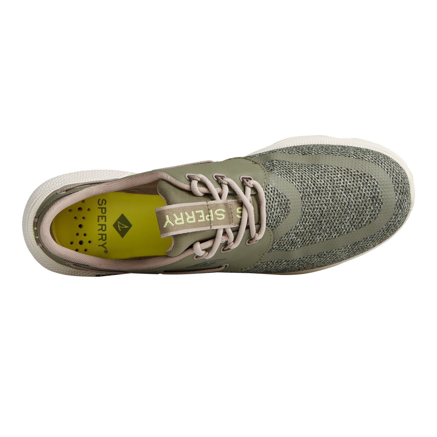 Peltz Shoes Men's Sperry 7 Seas 3 Eye Sneaker HEATHERED OLIVE STS23383