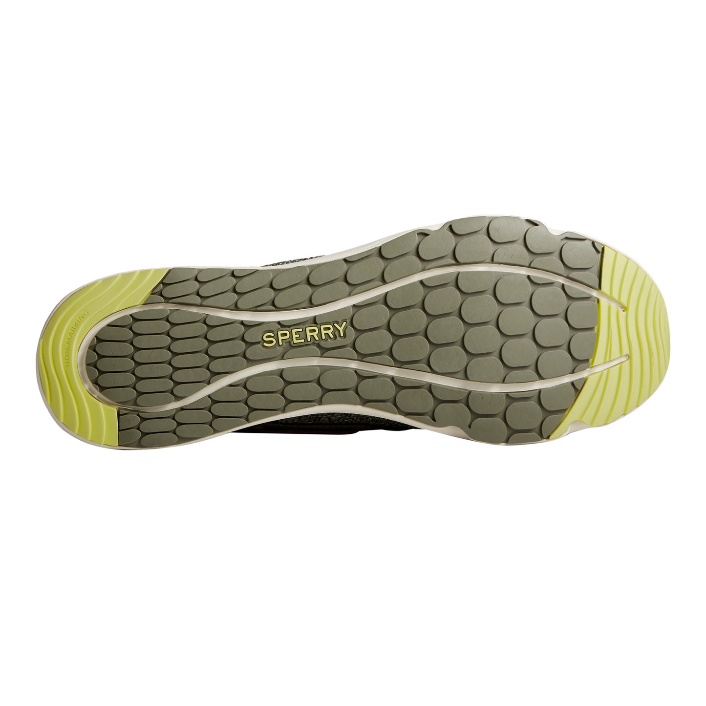 Peltz Shoes Men's Sperry 7 Seas 3 Eye Sneaker HEATHERED OLIVE STS23383