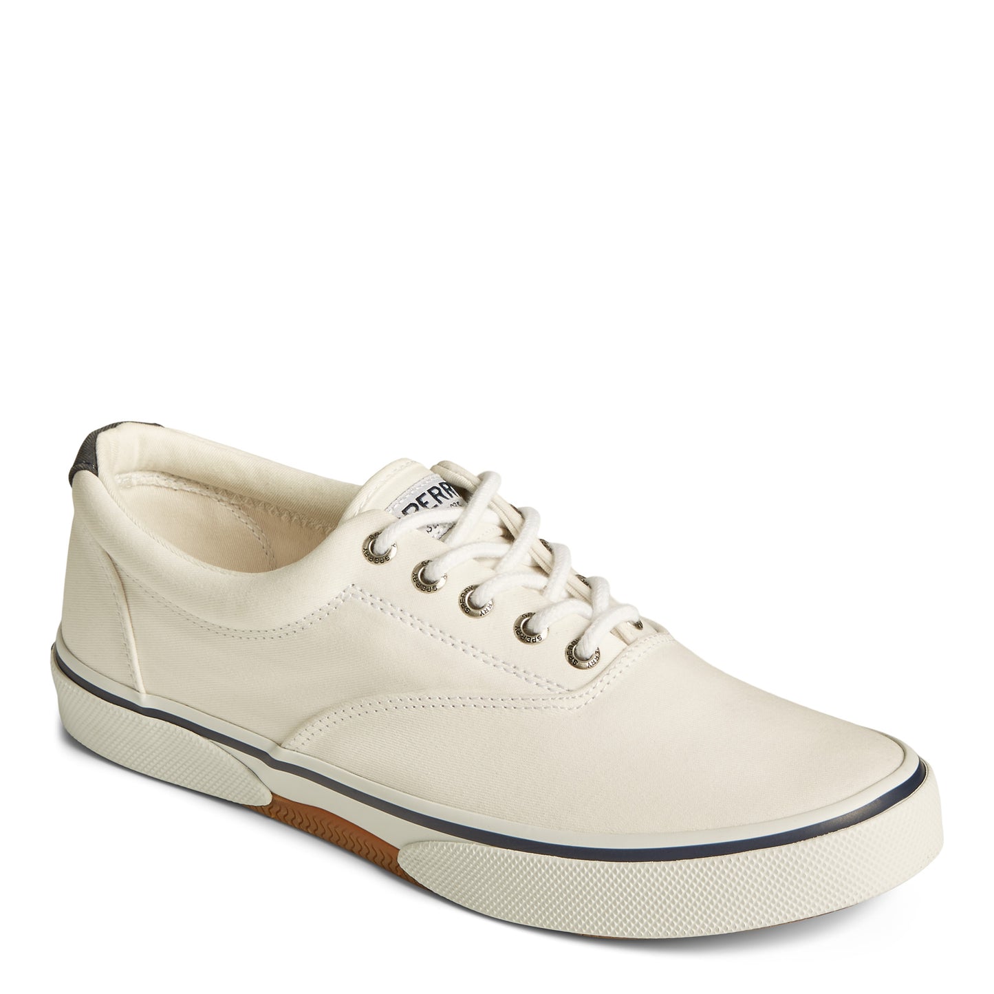 Peltz Shoes Men's Sperry Halyard CVO Sneaker WHITE TWILL STS23580