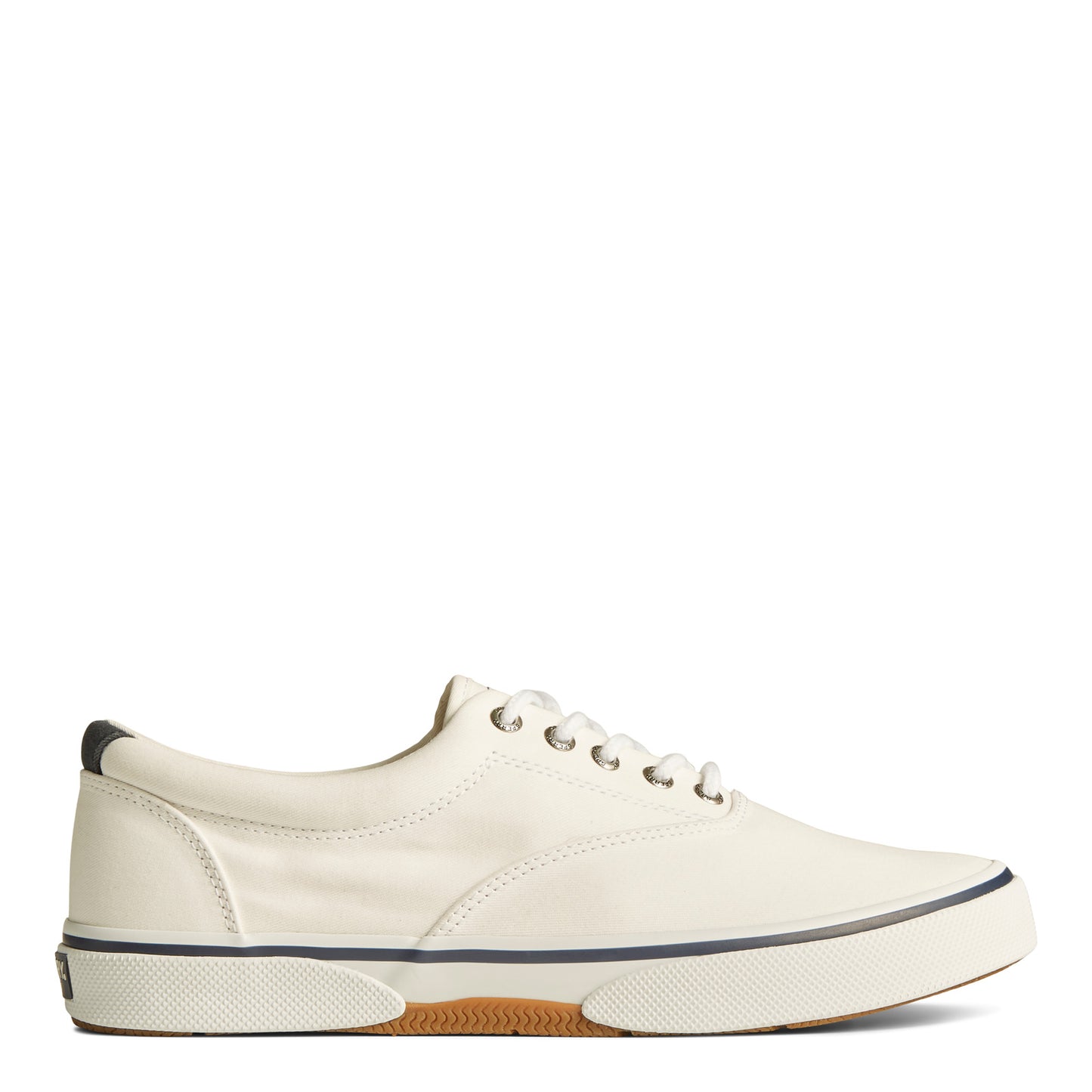 Peltz Shoes Men's Sperry Halyard CVO Sneaker WHITE TWILL STS23580