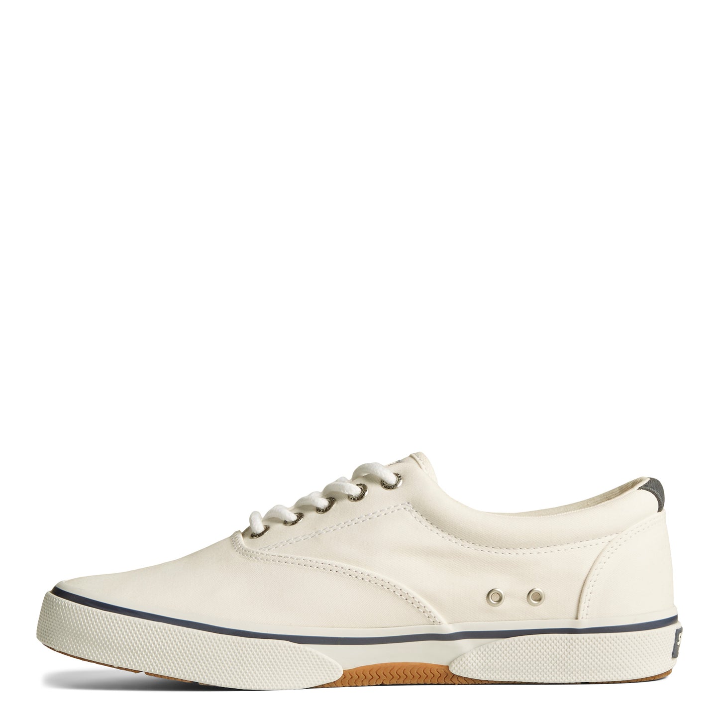 Peltz Shoes Men's Sperry Halyard CVO Sneaker WHITE TWILL STS23580