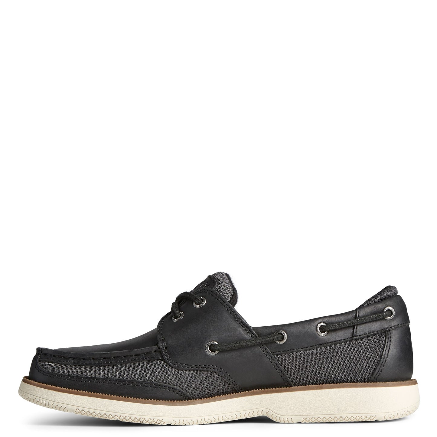 Peltz Shoes Men's Sperry Surveyor 2 Eye Boat Shoe BLACK STS23608