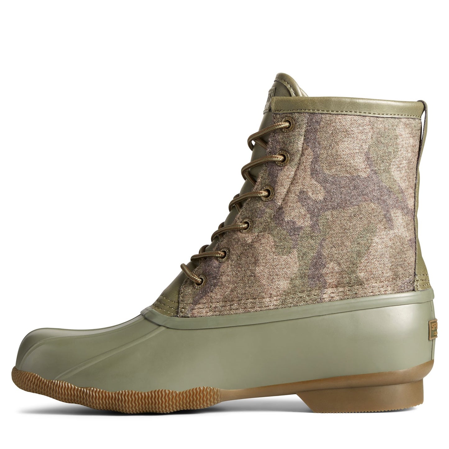 Peltz Shoes Men's Sperry Saltwater Rain Boot OLIVE CAMO STS23702