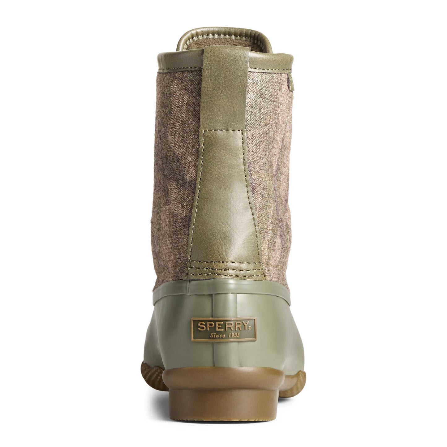 Peltz Shoes Men's Sperry Saltwater Rain Boot OLIVE CAMO STS23702