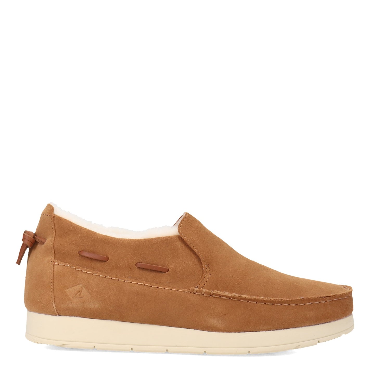 Peltz Shoes Men's Sperry Moc-Sider Suede Slip-On TAN STS23726