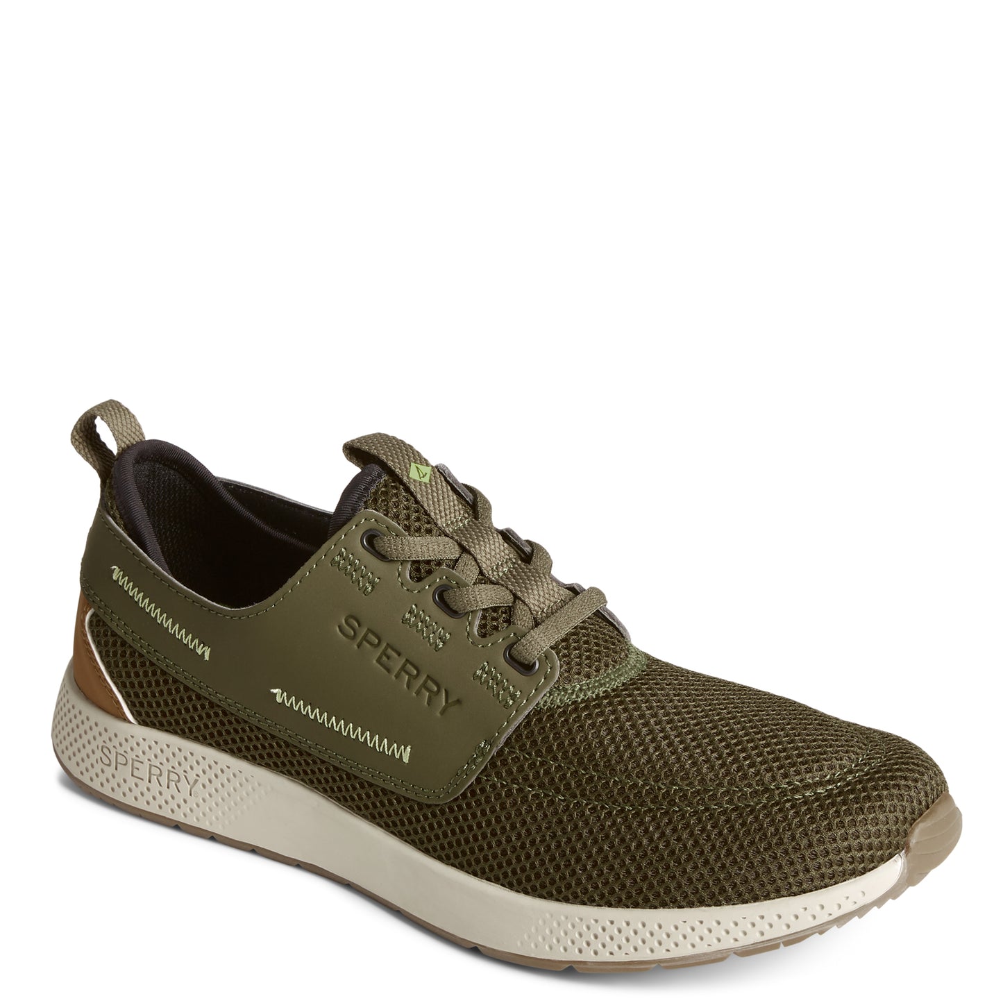 Peltz Shoes Men's Sperry 7 Seas Sport Cupsole Sneaker OLIVE STS23918