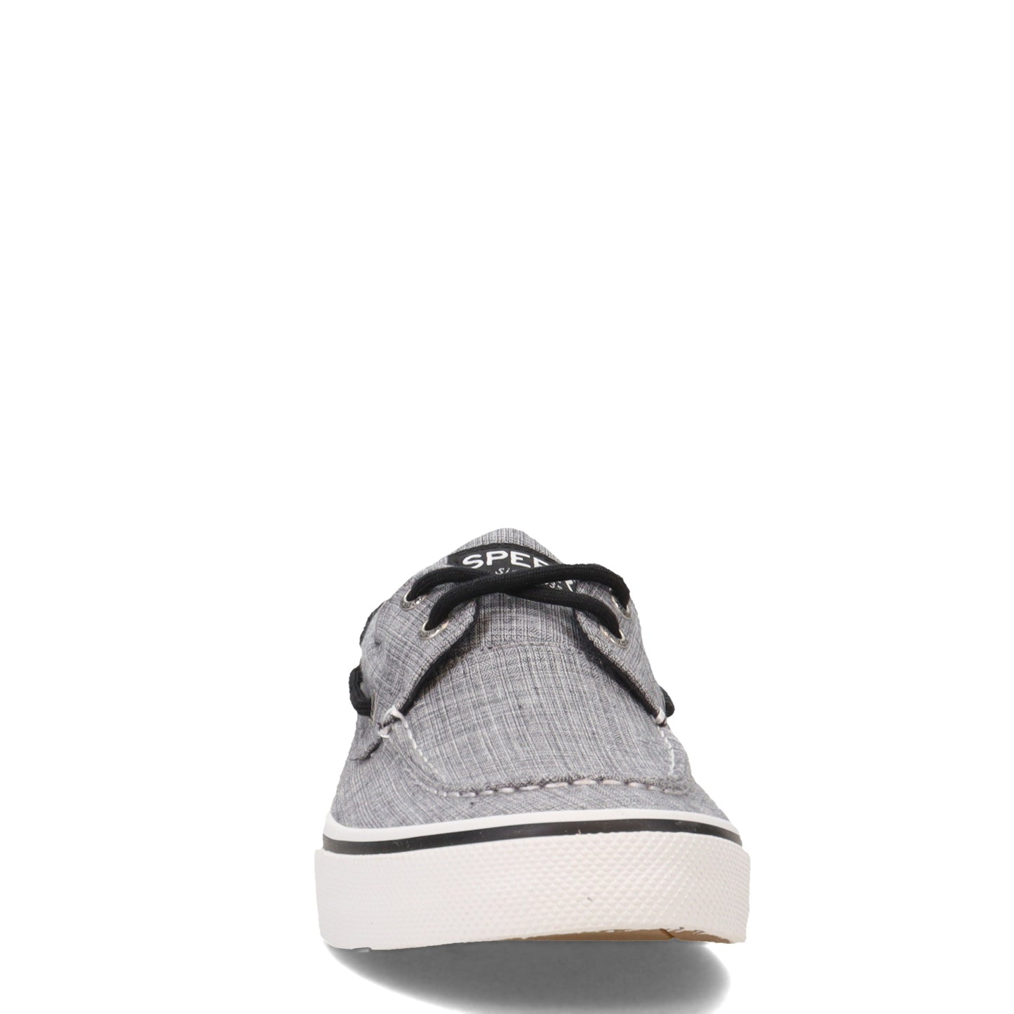 Peltz Shoes Men's Sperry Halyard Boat Shoe BLACK LINEN STS24048