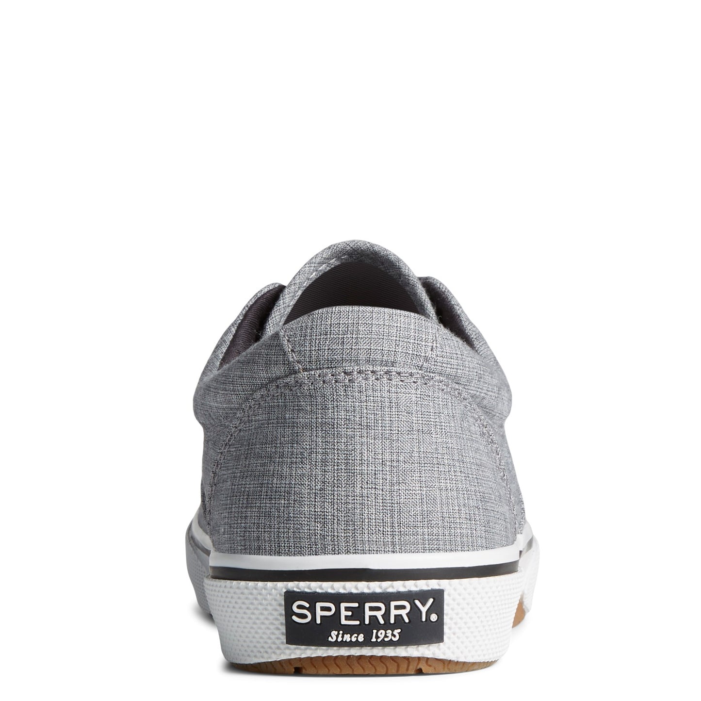 Peltz Shoes Men's Sperry Halyard CVO Sneaker BLACK LINEN STS24055