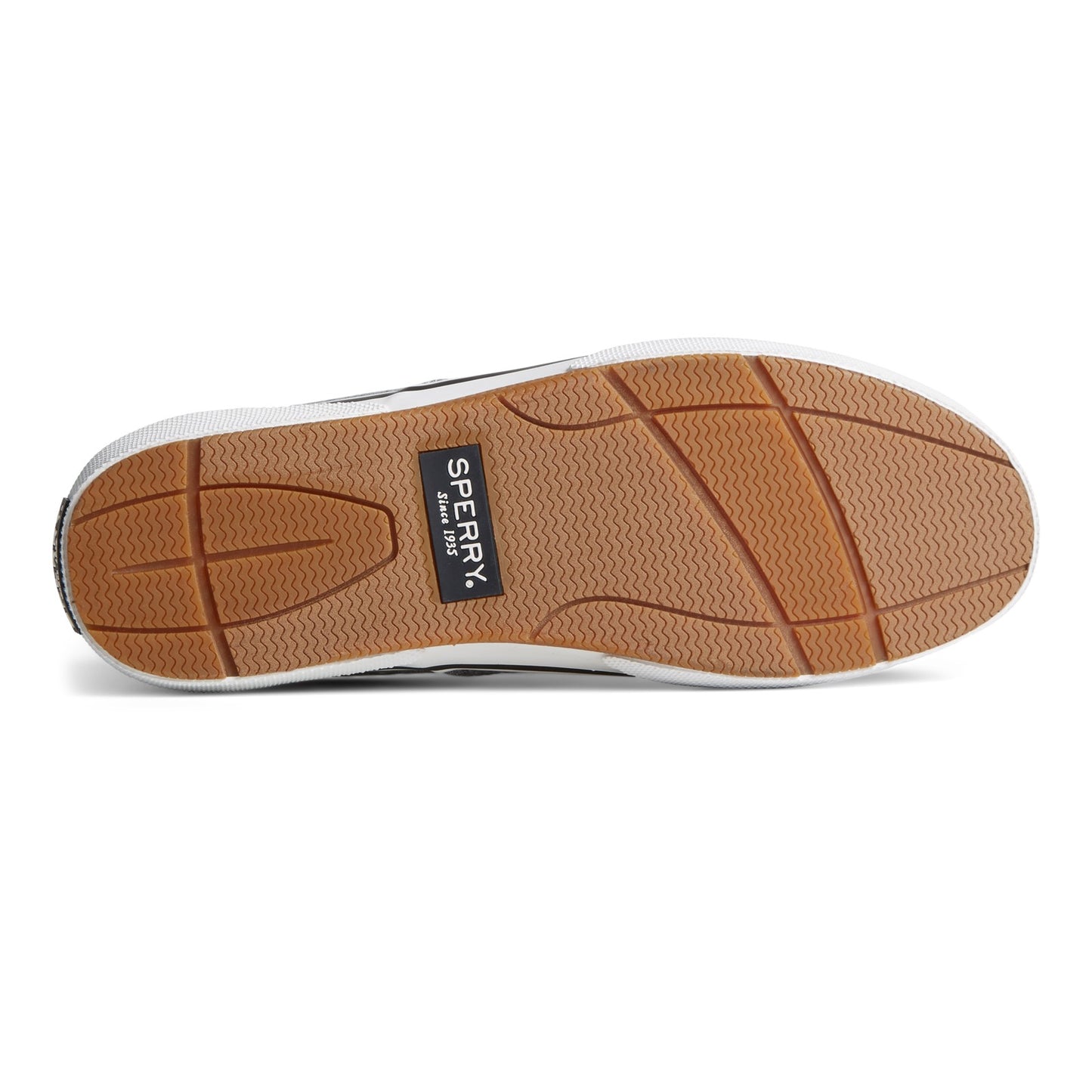 Peltz Shoes Men's Sperry Halyard CVO Sneaker BLACK LINEN STS24055