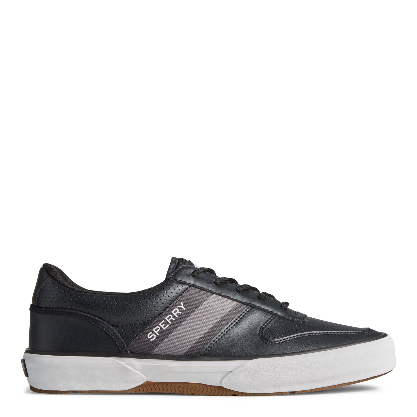 Peltz Shoes Men's Sperry Halyard Retro Sneaker BLACK STS24064