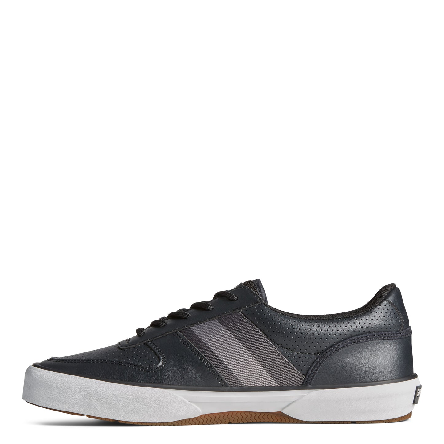 Peltz Shoes Men's Sperry Halyard Retro Sneaker BLACK STS24064