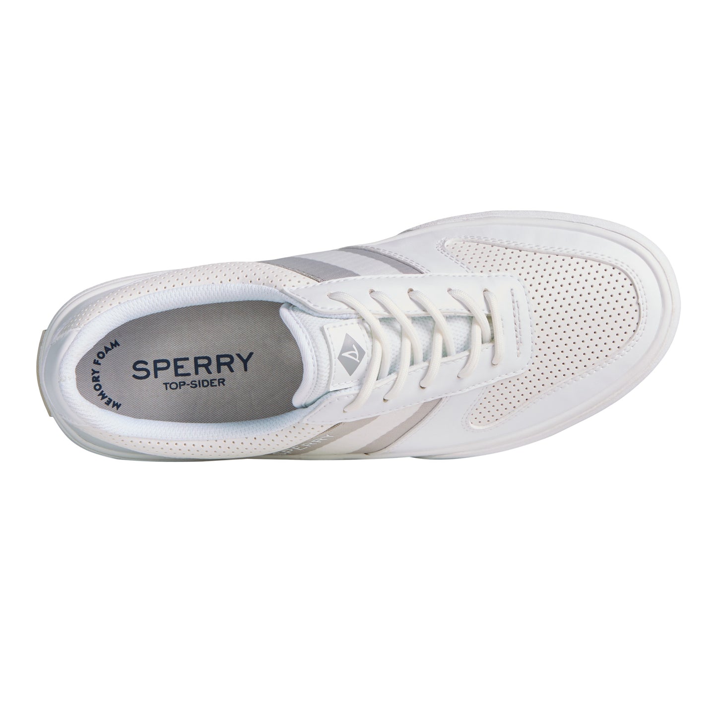Peltz Shoes Men's Sperry Halyard Retro Sneaker WHITE STS24067