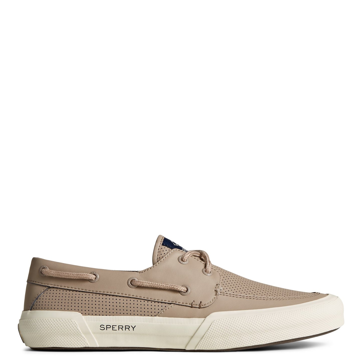 Peltz Shoes Men's Sperry Soletide 2 Eye Seacycled Sneaker TAUPE STS24154