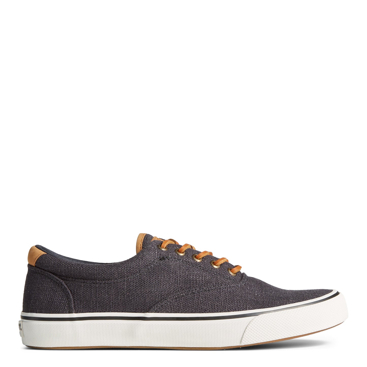 Peltz Shoes Men's Sperry Striper II CVO Hemp Sneaker BLACK STS24174