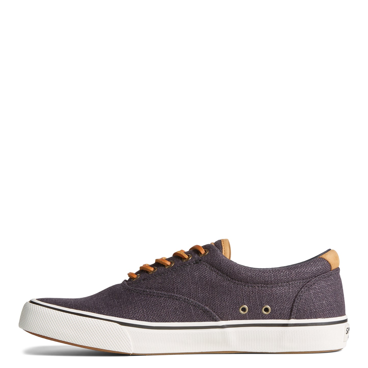 Peltz Shoes Men's Sperry Striper II CVO Hemp Sneaker BLACK STS24174